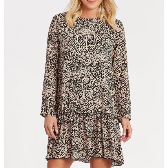 allison joy Dresses & Skirts - Allison Joy leopard ruffle dress